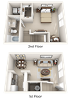 1 Bedroom 1 Bath Floor Plan 1 Bedroom 1 Bath Floor Plan at The Arbor Walk Apartments, Tampa, 33617
